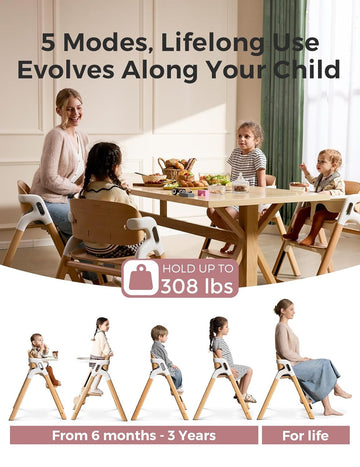 Momcozy DinerPal Wooden High Chair for Babies