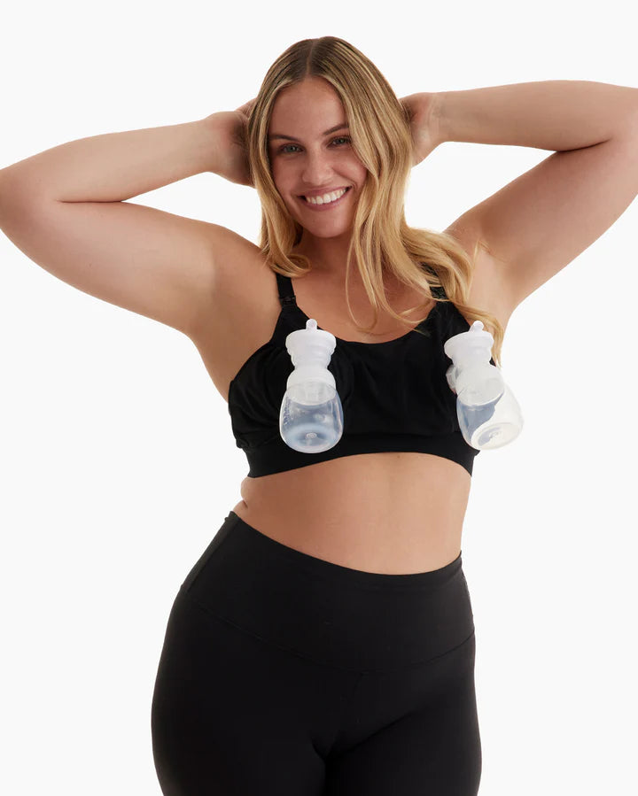 Pumping Bra Momcozy 4-in-1 Hands Free, Fixed Padding Nursing Bra ...