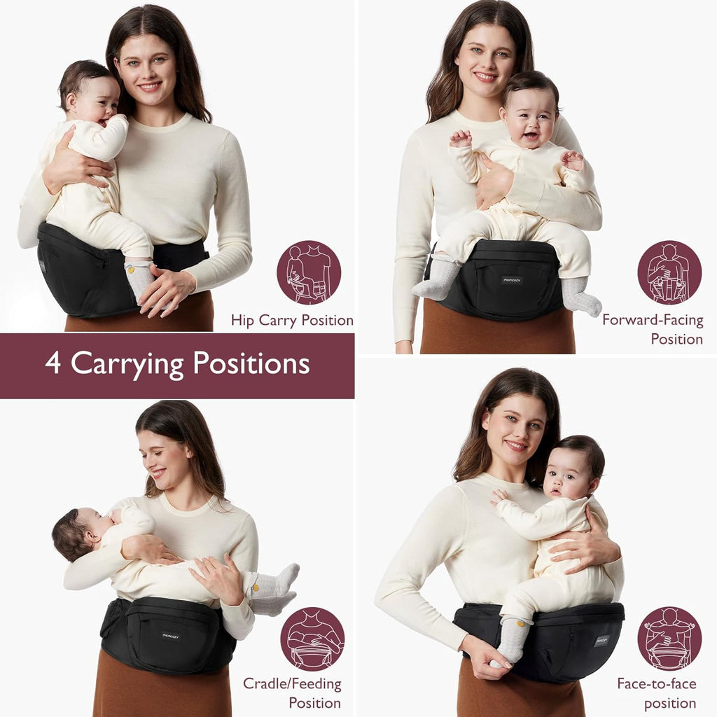 Momcozy Hip Seat Baby Carrier - Black
