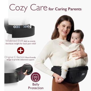 Momcozy Hip Seat Baby Carrier - Black