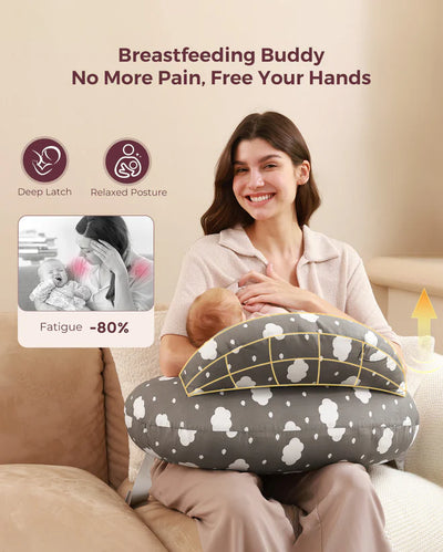 Momcozy Multifunctional and Adjustable Nursing Pillow Grey