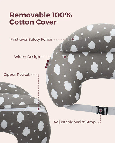 Momcozy Multifunctional and Adjustable Nursing Pillow Grey