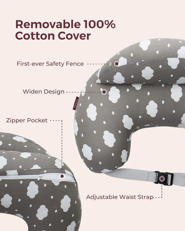 Momcozy Multifunctional and Adjustable Nursing Pillow Grey