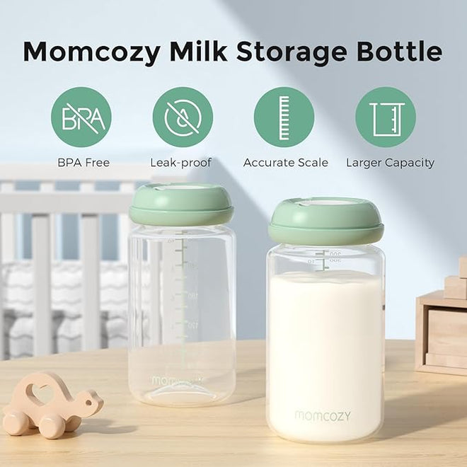 Momcozy Natural Baby Bottle, 10oz Wide-Neck Breast Milk Container