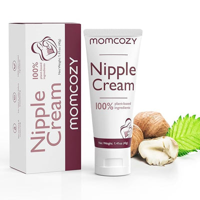 Momcozy Nipple Cream Safe for Breastfeeding, 100% Natural, Lanolin-Free