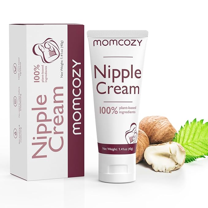 Momcozy Nipple Cream Safe for Breastfeeding, 100% Natural, Lanolin-Free