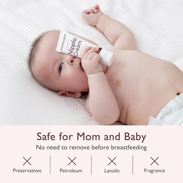Momcozy Nipple Cream Safe for Breastfeeding, 100% Natural, Lanolin-Free