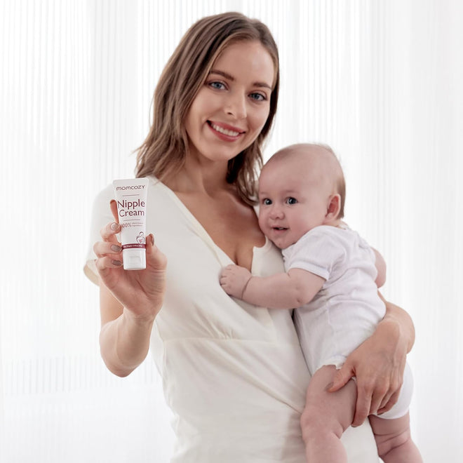Momcozy Nipple Cream Safe for Breastfeeding, 100% Natural, Lanolin-Free