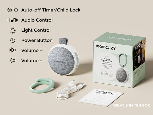 Momcozy Portable Baby Sound Machine white noise - With Night Light