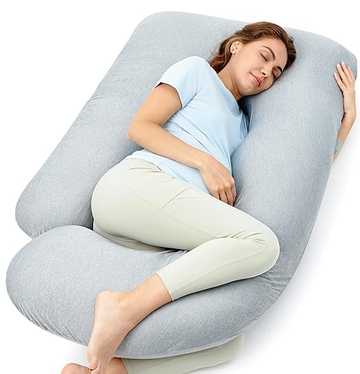 Momcozy U Shaped Cooling Fabric Pregnancy Pillow