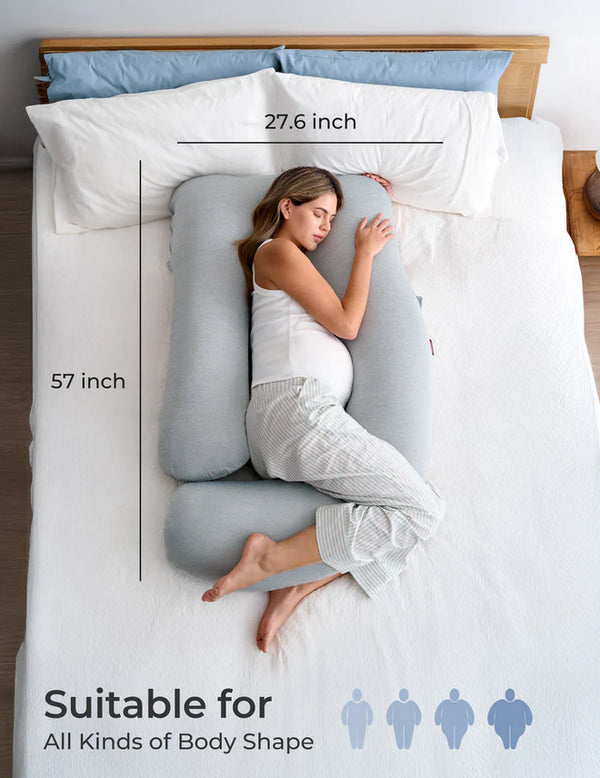Momcozy U-Shaped Cooling Fabric Pregnancy Pillow