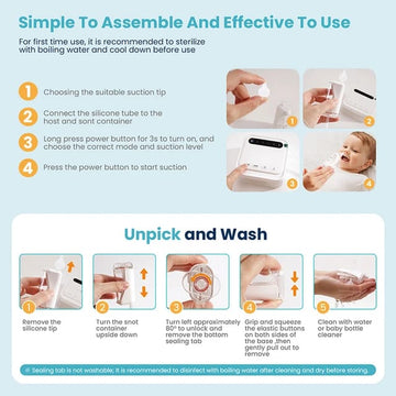 Nasal Aspirator With 3 Silicone Tips