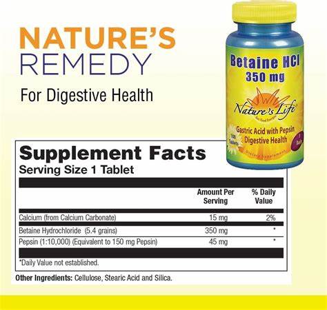 Nature's Life Betaine Hcl 648 mg