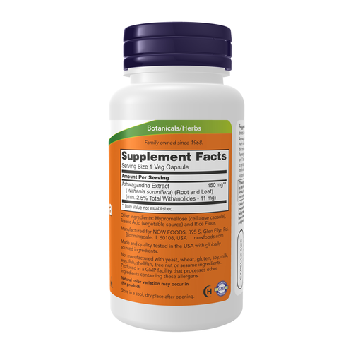Now Ashwagandha 450 mg 90 Capsules