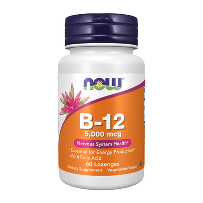 Now B12 5000mg + Folic 60 Lozanges