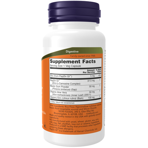 Now Gastro Comfort With Pepzin 60 Capsules