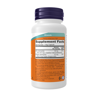 Now L-Optizinc 30 With Copper 100 Capsules