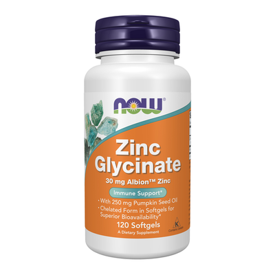 Now Zinc Glycinate 30mg 120 SoftGels