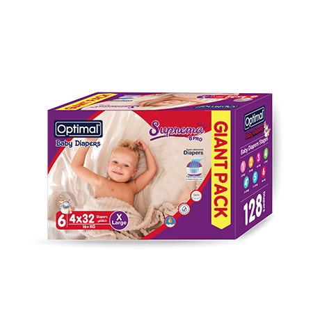 Optimal Diapers No.6 * 128 Giant Pack (16+KG)