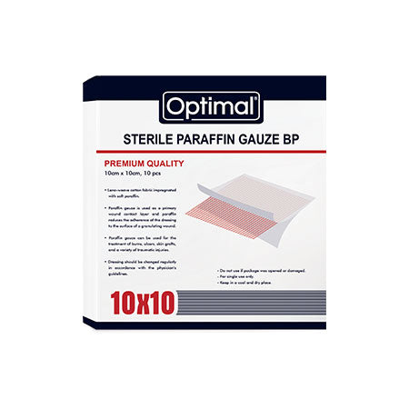 Optimal Sterile Paraffin Gauze 10*10 cm