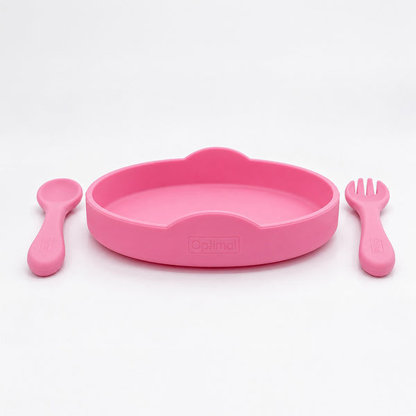 Optimal Non-slip Silicone Baby Feeding Plate Set (4m+)