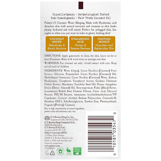 Palmer's Coconut Oil Formula Coconut Water Hydrating Facial Mask
