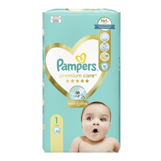 Pampers Premium 1 (2-5Kg) 50 Diapers