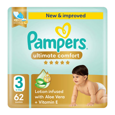 Pampers Ultimate Comfort Size 3 (6-10Kg) 62 Diapers
