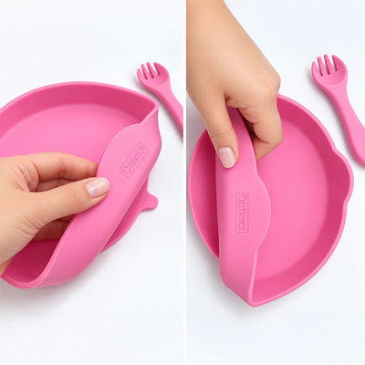 Optimal Non-slip Silicone Baby Feeding Plate Set (4m+)