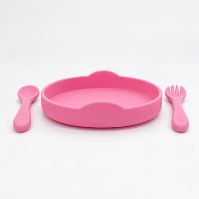 Optimal Non-slip Silicone Baby Feeding Plate Set (4m+)
