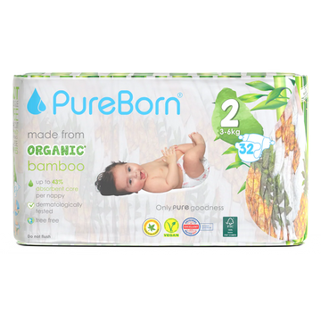PureBorn Diapers Size 2 (3-6Kg)