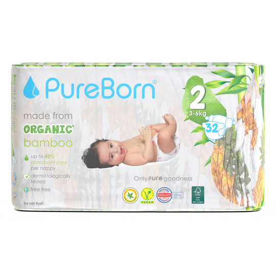 PureBorn Diapers Size 2 (3-6Kg)