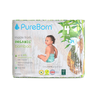PureBorn Diapers Size 4 (7-12 kg)