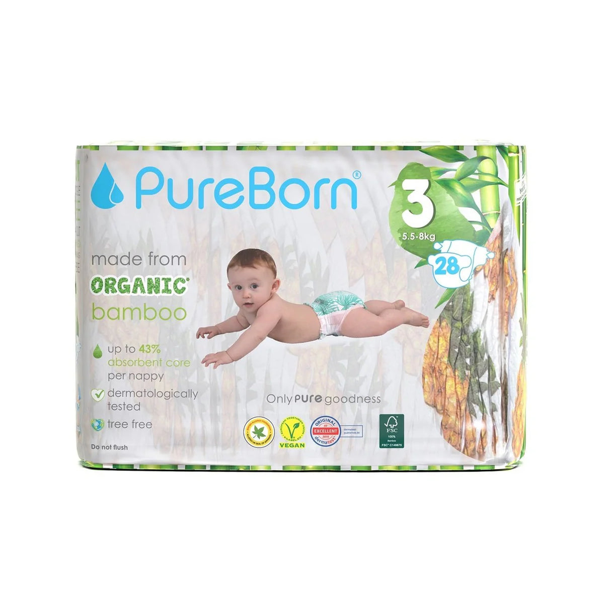 Pureborn Diapers Size 3 (5.5-8kg) | Free Delivery in Lebanon