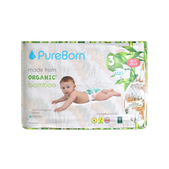 Pureborn Diapers Size 3 (5.5-8kg)
