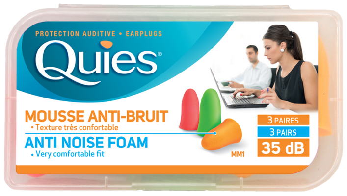 Quies Anti-Noise Foam Fluo EarPlugs (Adult)