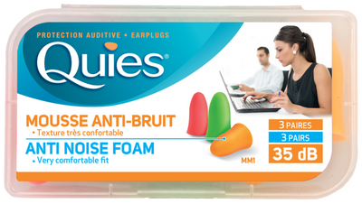 Quies Anti-Noise Foam Fluo EarPlugs (Adult)