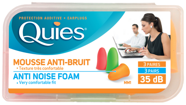 Quies Anti-Noise Foam Fluo EarPlugs (Adult)