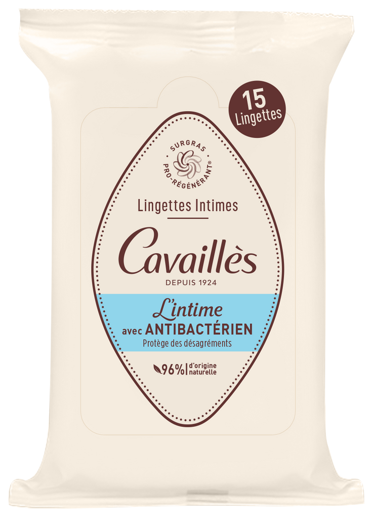 Roge Cavailles Intime Lingettes Avec Antibacterien  15 Lingettes