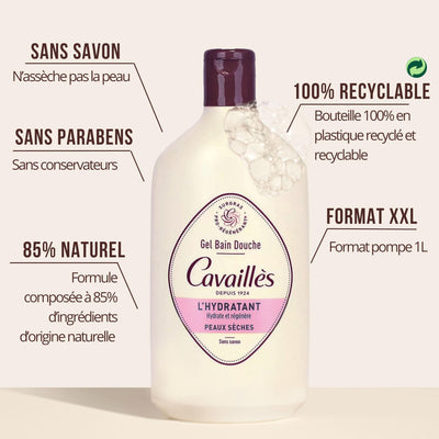 Roge Cavailles Lait Bain & Douche Hydratant Peau Seche 400Ml