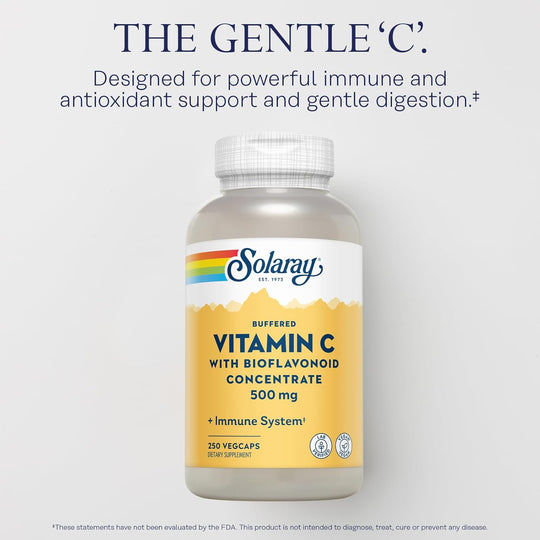 Solaray Buffered Vitamin C With Bioflavonoids Concentrate - 500 mg
