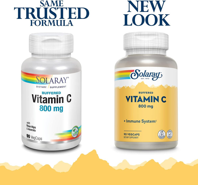 Solaray Buffered Vitamin C With Rose Hips & Acerola 800 mg