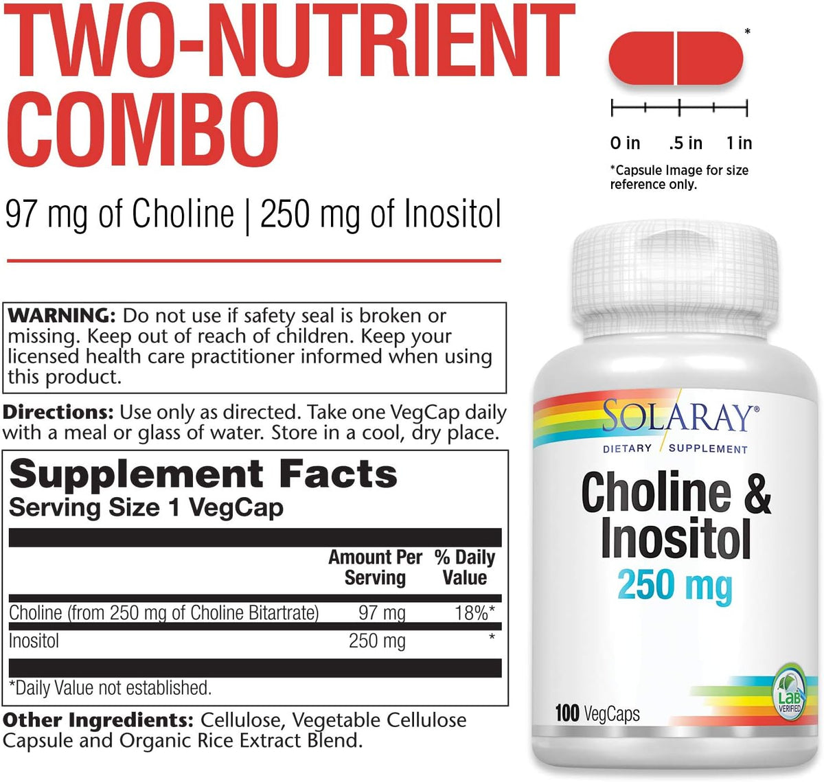 Solaray Choline & Inositol | Free Delivery in Lebanon