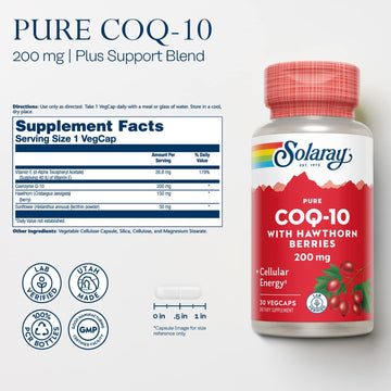 Solaray CoQ 10 - 200mg - Pure