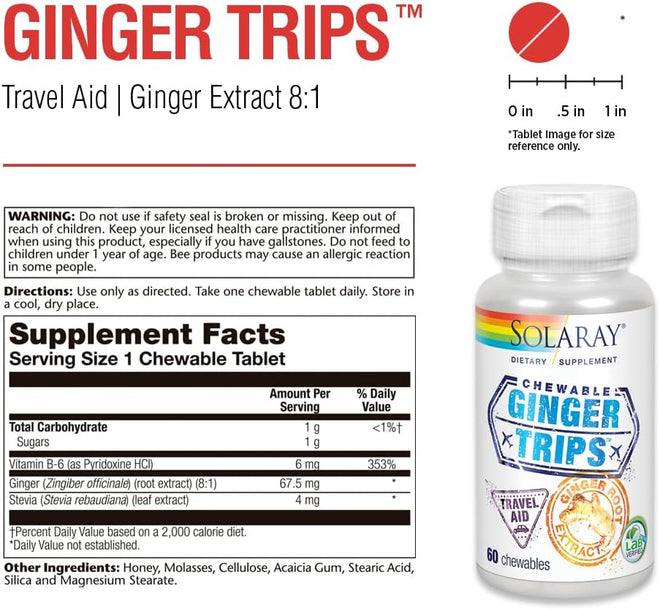 Solaray Ginger Trips Chewable 67 mg
