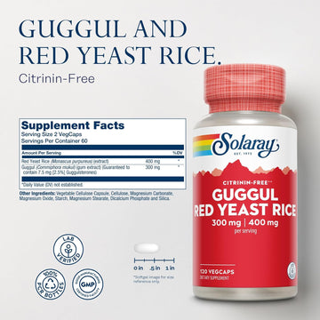 Solaray Guggul Gum Extract & Red Yeast Rice