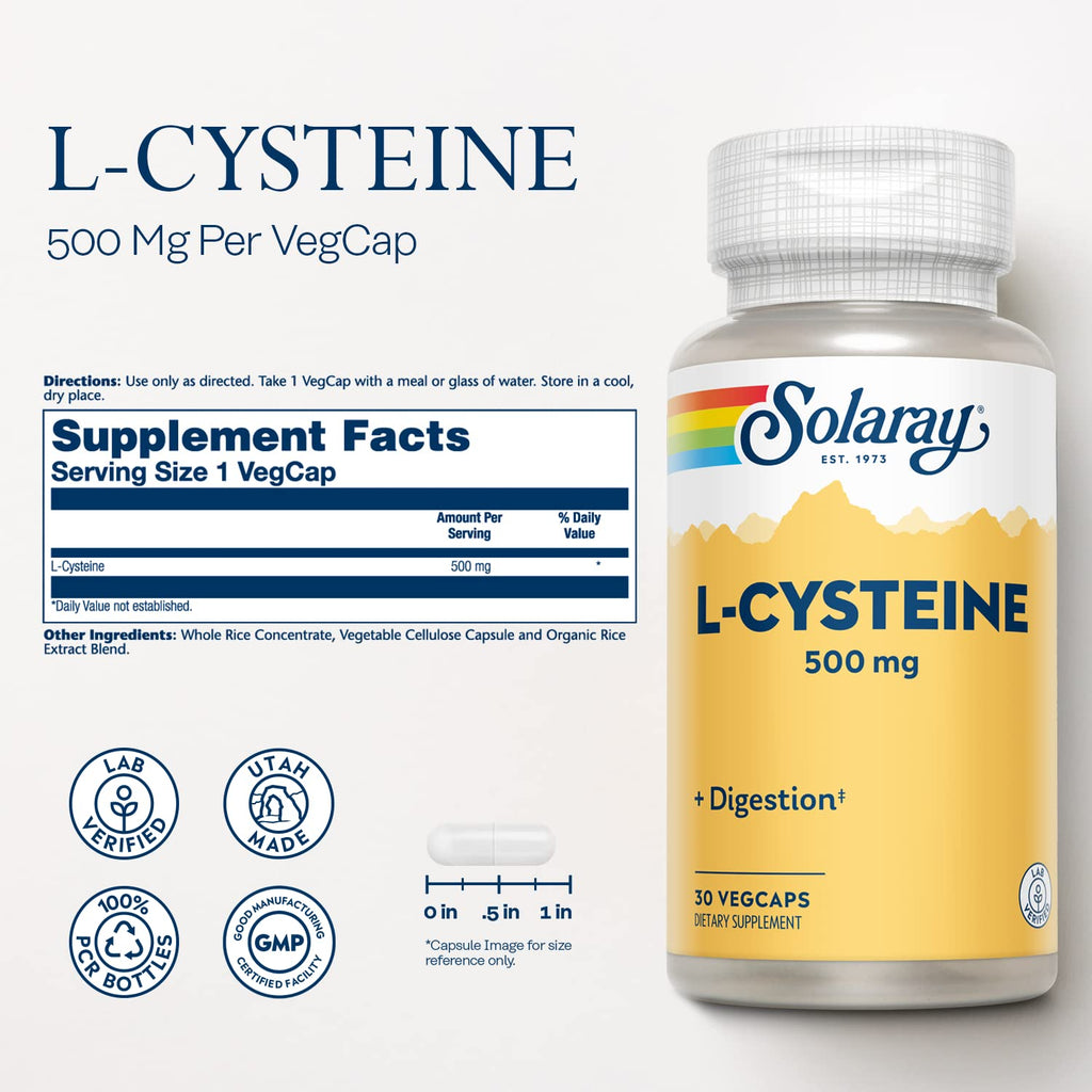 Solaray L-Cysteine - Free Form 500 mg
