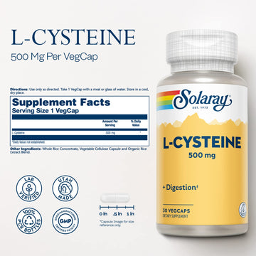 Solaray L-Cysteine - Free Form 500 mg