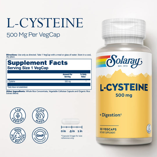 Solaray L-Cysteine - Free Form 500 mg