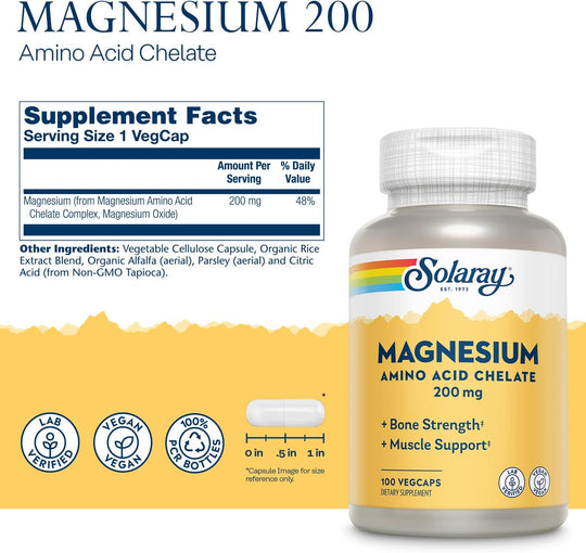 Solaray Magnesium AAC 200 mg